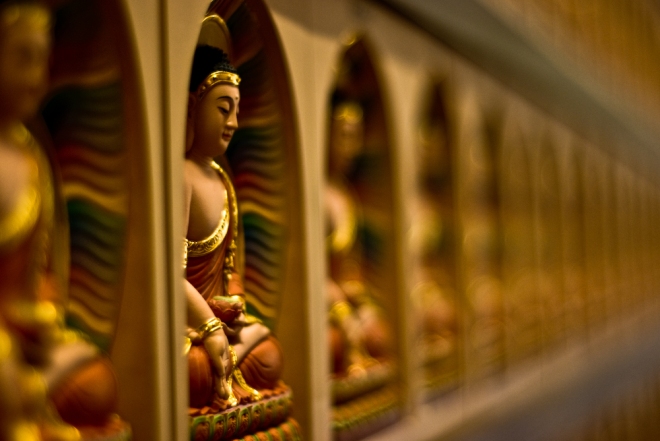 Buddhist statue in alcove